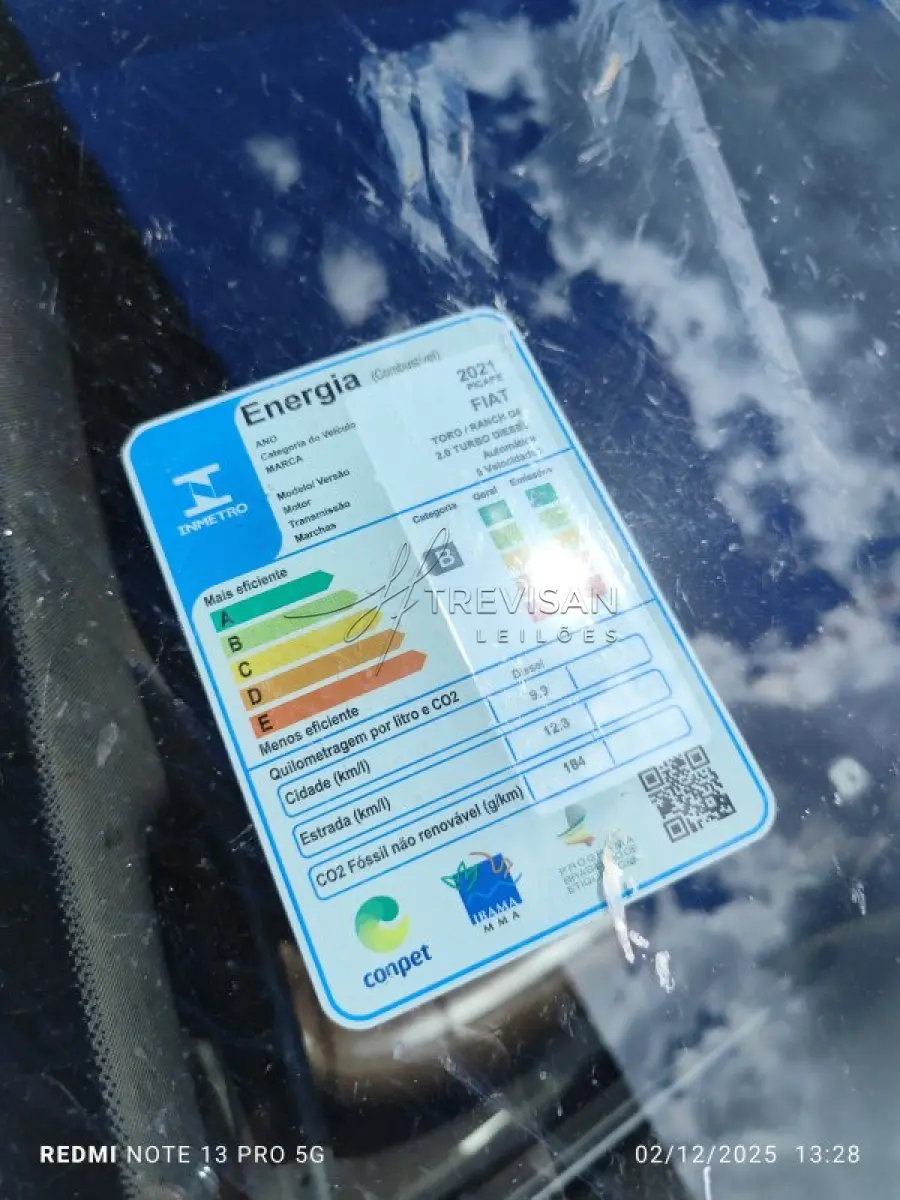 LOTE 000 - FIAT/TORO RANCH AT9 ANO - 2021